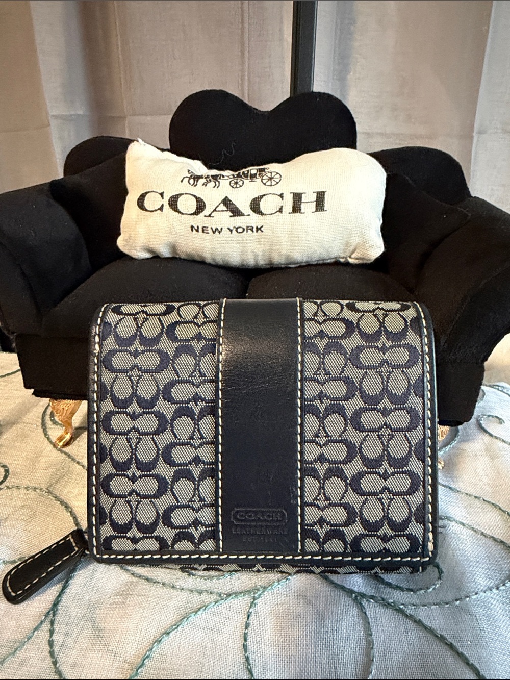 Coach Vintage Signature monogram canvas and leather wallet
